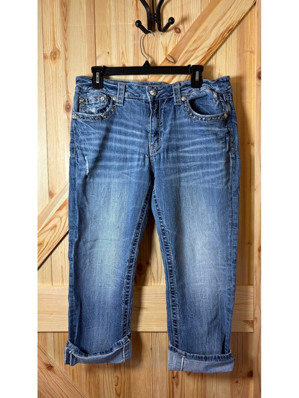 Miss Me Women's Distressed Capri Jeans Size 31